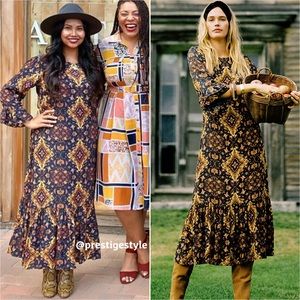 ANTHROPOLOGIE Kachel Tiburon Ruffled Maxi Dress